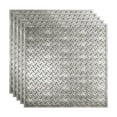 thumbnail image 1 of FASÄDE Diamond Plate Decorative Vinyl 2ft x 2ft Lay in Ceiling Panel in Crosshatch Silver (5 Pack), 1 of 5