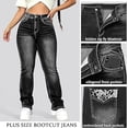 thumbnail image 3 of QERINTE Plus Size Bootcut Jeans Women - Western Flare Jeans with Aztec Embroidered Stretchy Denim Pants Curvy, 3 of 7