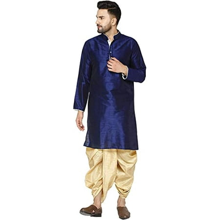 

Royal Kurta Mens Silk Blend Dhoti Kurta (44 Royal Blue-3)