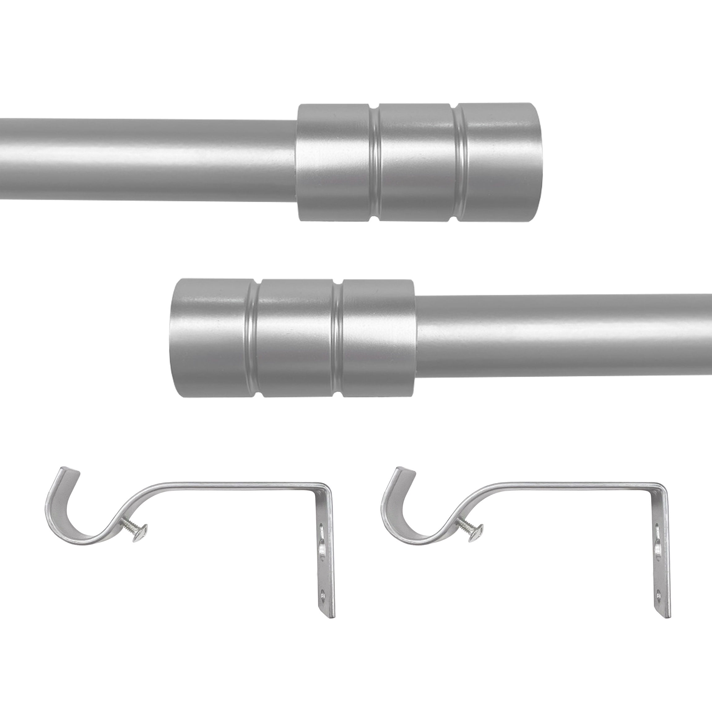 Achim Buono II Cole Silver Decorative Rod & Finial - Stylish 48 in x 86 in
