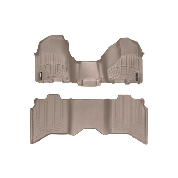 WeatherTech Custom Fit FloorLiners compatible with Ram 1500, Ram 2500/3500, Ram Truck 1500, Ram Truck 2500/3500 - 1st Row Over-The-Hump & 2nd Row, Tan