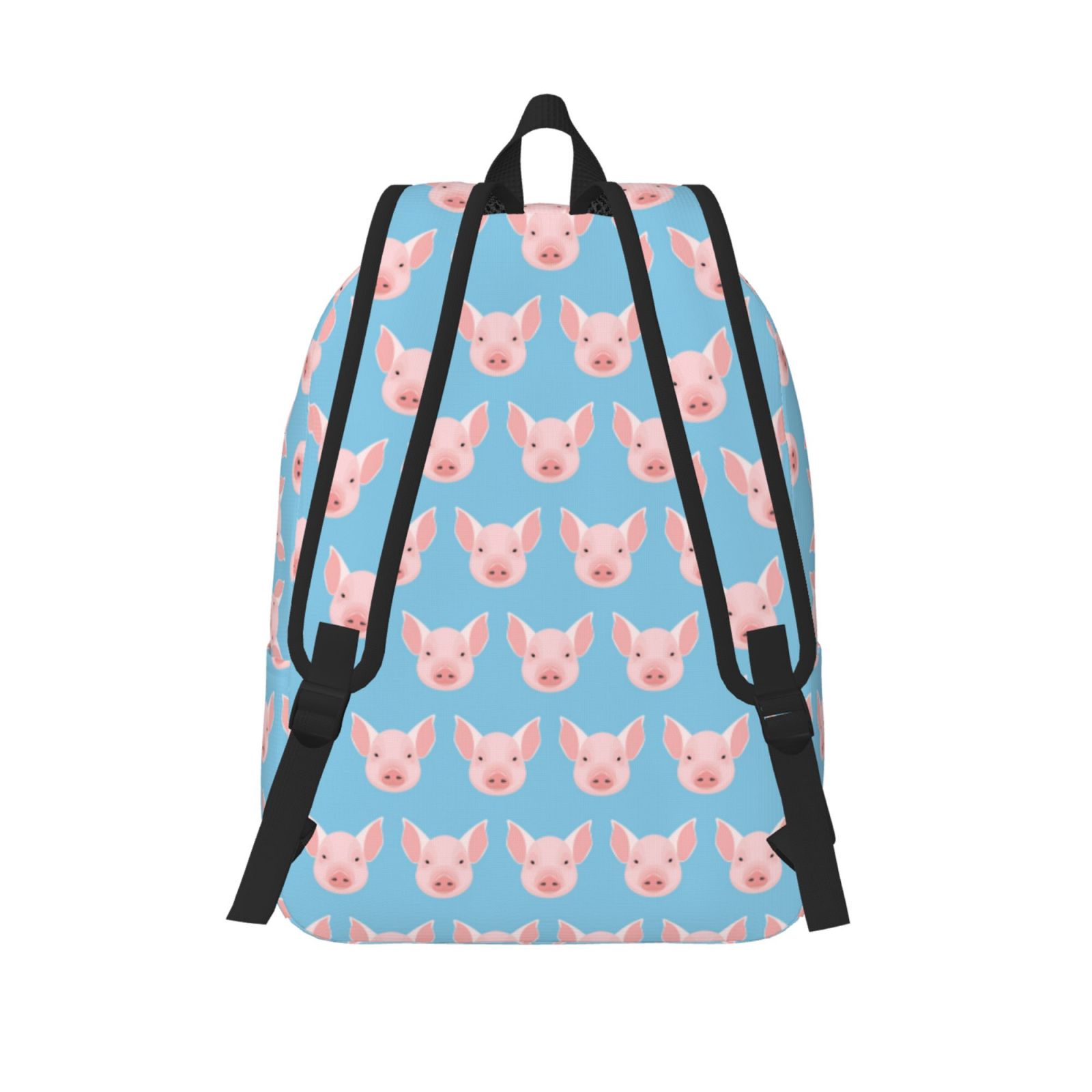 Travel Laptop Backpack - Modern Cute Cartoon Pig Lightweight Canvas Backpack, Wear Resistant Computer Backpack Bag Fit {sizeName} Laptop for Men Women with Adjustable Padded Shoulder Straps
