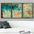 thumbnail image 2 of wall26 Framed Canvas Print Wall Art Set Thick Teal, Tan &amp; Orange Paint Color Field Abstract Shapes Illustrations Modern Art Chic Colorful Ultra for Living Room, Bedroom, Office - 24"x36&quot, 2 of 5