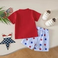thumbnail image 5 of Kogui Toddler Baby Boy Summer Outfit Set Summer Toddler Baby Boy Clothes Aunties Boy Outfits Short Sleeve Tops Shorts Set 6 12 Months (Watermelon Red,6-12 Months), 5 of 6