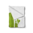 thumbnail image 2 of Funny Sloth Soft Flannel Fleece Throw Blanket, Lazy Animal Hugging a Cactus in Desert Witty Humor Illustration, Cozy Plush for Indoor and Outdoor Use, 60" x 80", Umber Apple Green Beige, by Ambesonne, 2 of 6
