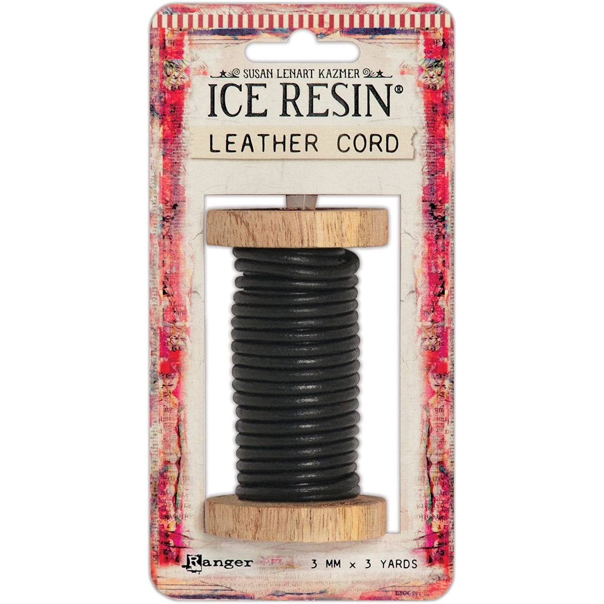 Ice Resin Leather Cording Soft 3mm-Black