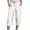 White #723, variant on Bovemsi Capri Pants For Women Daily Elastic Waist Straight Solid Color Casual Pants Pockets 45720 Length Trousers Hiking Pants