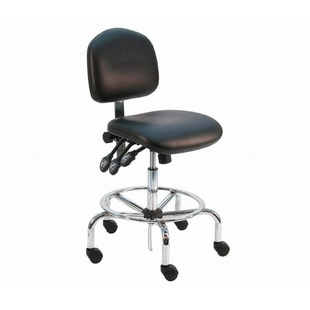 - BenchPro Deluxe HD Vinyl Ergonomic ESD Anti Static Chair with Chrome Base, Black