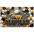 thumbnail image 2 of Gold Theme Happy New Year Banner Black White Accent New Year Party Banner Disco Colorful Balloons Celebration Banner for New Year Party Indoor Celebration Holiday Event, 2 of 8