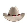 thumbnail image 5 of Premium Felt Cowboy Hat with Cattleman Crease Wide Brim Shapeable Western Hat for Men Women Cowgirl Rodeo Daily Wear, 5 of 5