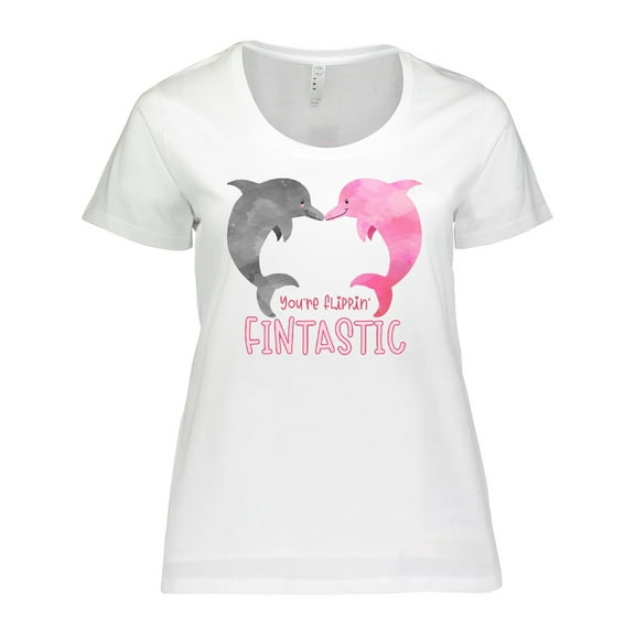 Inktastic You're Flippin' Fintastic Dolphins Women's Plus Size T-Shirt