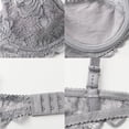 thumbnail image 5 of Ropa interior sexy europea y americana de talla grande para mujer, sujetador de encaje transpirable transparente ultrafino, conjunto de sujetador antiflacidez pequeño con pecho grande, 5 of 5