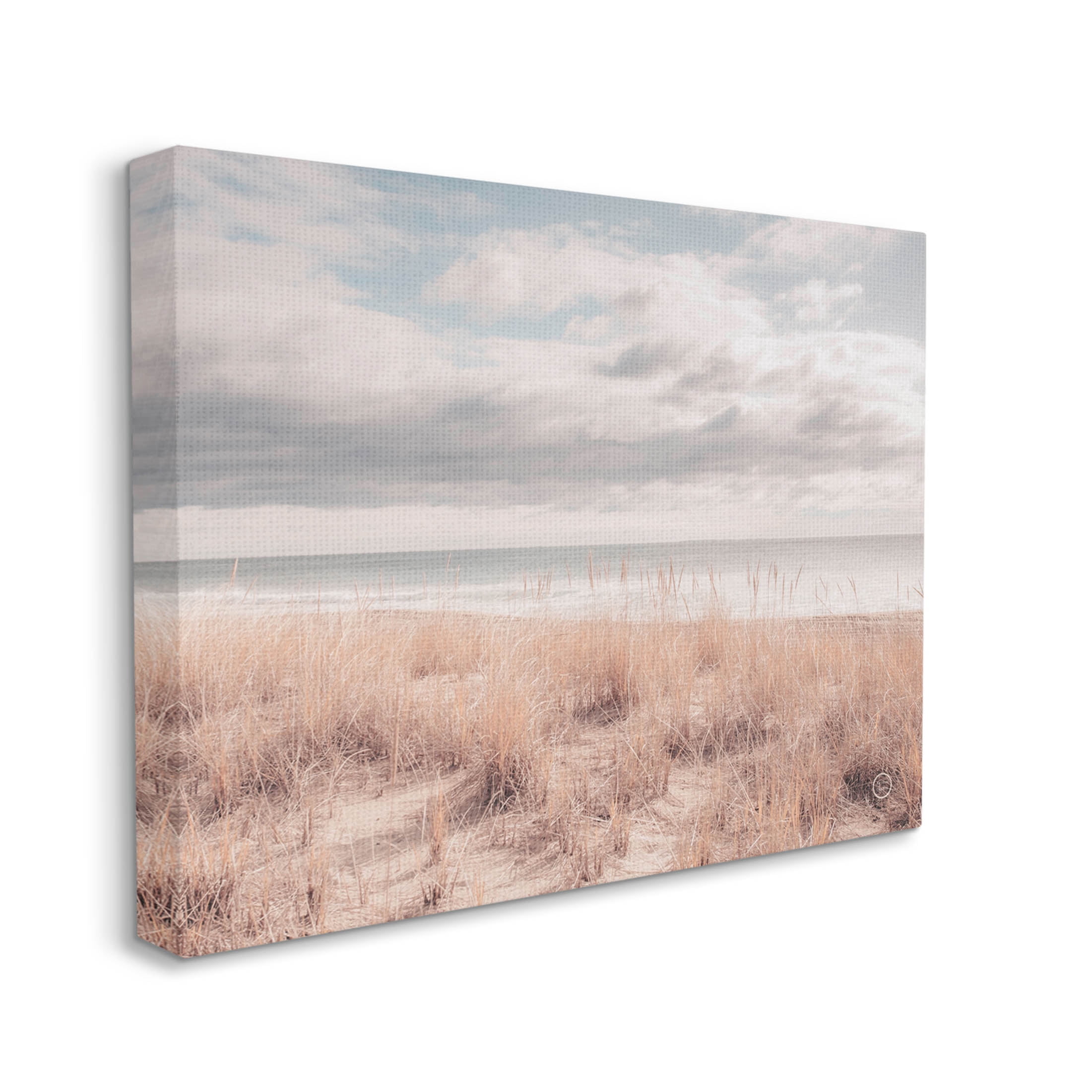 Stupell Industries Grassy Ocean Shore Horizon Photograph Gallery Wrapped Canvas Print Wall Art, Design by Nathan Larson