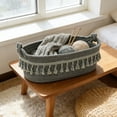 thumbnail image 1 of Macrame Storage Basket Woven Rope Organizer Decorative Boho Style for Desks Tables Counters, Multicolor, 1 of 9