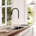 thumbnail image 2 of CASAINC Single Handle Kitchen Faucet with Pull Out Sprayer, Deck Mounted, Matte White, 2 of 4