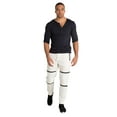 thumbnail image 4 of Vibes Men Fleece Jogger Sweatpants Zip Trim Ecru X-Large, 4 of 5