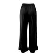 thumbnail image 5 of Palazzo Pants for Women 2026 Trendy Elastic Waist Wide Straight Leg Ruffle Hem Cropped Flowy Beach Pants with Pockets, 5 of 6