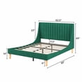thumbnail image 2 of Green Queen Size Platform Bed with Upholstered Headboard, Slat Support, Heavy Duty Mattress Foundation, Easy Assembly, 2 of 5