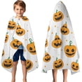 thumbnail image 3 of Classic Halloween Pumpkins Pattern Hooded Bath Towel，50"x30" for Ages 3 To 12 Kids, Quick Dry Lightweight Soft Microfiber Hood Beach Towel Cover Up for Kids, 3 of 7