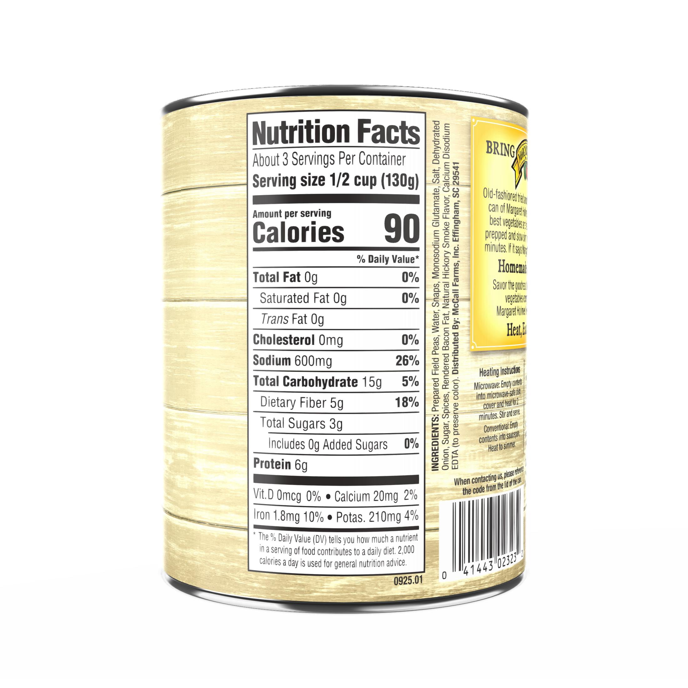 (8 pack) Margaret Holmes Field Peas and Snaps, Canned Vegetables, 15 oz