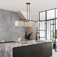 thumbnail image 5 of Livex Lighting Monroe 3-Light Metal & Fabric Linear Chandelier in English Bronze, 5 of 12