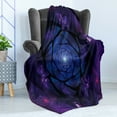 thumbnail image 4 of Mandala Soft Flannel Fleece Throw Blanket, Psychedelic Universe Flower in Space Motif Art Print, Cozy Plush for Indoor and Outdoor Use, 50" x 60", Purple Blue, by Ambesonne, 4 of 5