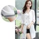 thumbnail image 4 of Chaqueta de béisbol ultrafina con protección solar para mujer, prendas de vestir midi holgadas (blanco, S), 4 of 14