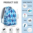 thumbnail image 2 of Geometric Plaid Backpack Striped and Checkered Fusion Design Stylish Students School Bag, 2 of 6