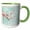 Green/White, variant on 3drose, Sakura Spring Cherry Blossom Flower Illustration - All Over Again, 11oz Two-tone Black Mug
