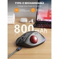 thumbnail image 4 of Ergonomic Wireless Trackball Mouse, Adjustable Angle, Thumb Control, Quiet Click, Rechargeable, Multi-Device Bluetooth & USB, for Windows Mac-Red Ball, 4 of 8