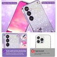 thumbnail image 3 of Phone Case for Samsung A15 5G Case Clear Glitter Soft, Aesthetic Samsung Galaxy A15 Case Silicone Soft Flower Transparent Shockproof Cover Purple Slim (Purple), 3 of 7