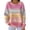 Hot Pink, variant on Women Gradient Ribbed Long Sleeve Sweatshirt Crew Neck Loose Fit Pullover Tops Casual Drop Shoulder Sweatshirts Blue S