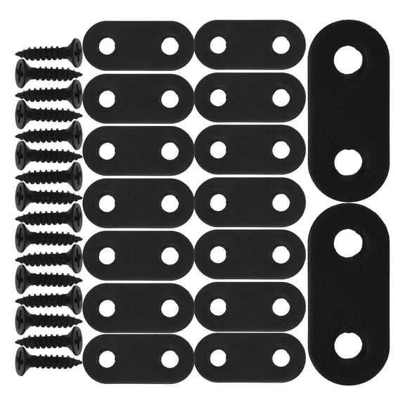 HOMEMAXS 16 Sets Mending Plate Iron Cabinet Corner Brace Straight Bracket Wall Bracket Supply with Screws
