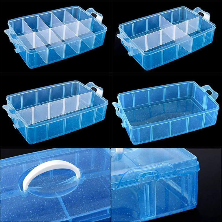 Red Yellow Hard Plastic Carrying Carry Case Storage Box with Handle Divider