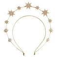 thumbnail image 4 of Headband With Double Layered Sun And Moon Six Pointed Star Encrusted Sparkling Hair Accessory For Festive Occasions Headband Wire Headbands for Women Short Hair No Head Bands Knot Headband Frappe, 4 of 4