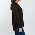 thumbnail image 5 of Elsie & Zoey Izara Front Button Down Long Sleeve V-Neck Blouse for Women, 5 of 7