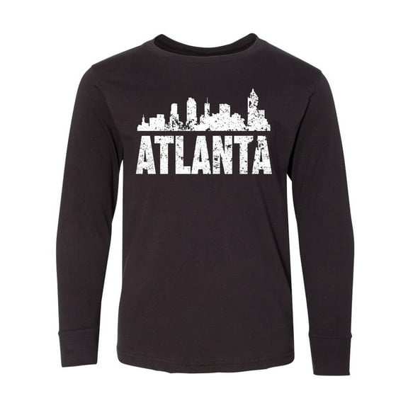 Inktastic Atlanta Skyline Grunge Long Sleeve Youth T-Shirt