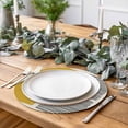 thumbnail image 2 of Yellow Round 13 Inch Placemats Set of 8, Modern Painting Farmhouse Striped Abstract Art HeatResistant Non Slip Place Mats for Dining Table, Wipeable Braided Kitchen Table Mats for Housewarming, 2 of 9