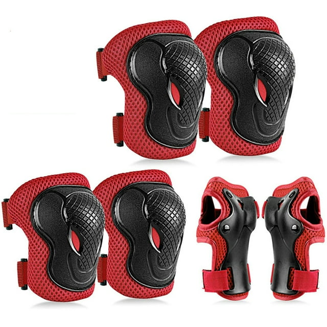 Rodilleras para niños, para niños, protectores, set de rodilleras, coderas 6 en 1, muñequeras, set de equipo de protección