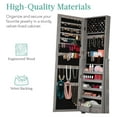 thumbnail image 5 of Yunken Freestanding Jewelry Armoire with Full-Length Mirror, Lockable Makeup Organizer, Velvet Lining, 5 Shelves - Gray Oak, 5 of 7
