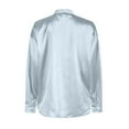 thumbnail image 5 of Besolor Satin Silk Women Button down Shirt Long Sleeve V Neck Oversized Tee Shirts Casual Work Office Blouse Tunic Tops, 5 of 5