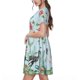 thumbnail image 2 of Easygdp Chinoiserie Floral Palm Tree para Vestido Transpirable de Mujer, Vestido Suelto de Manga Corta con Pliegues y Bolsillos para el Verano, 2 of 6