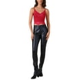 thumbnail image 2 of INSPIRE CHIC Women's V Neck Sleeveless Lace Trim Y2K Cropped Tank Top XL Burgundy, 2 of 6