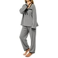 thumbnail image 4 of MVRLSH Pajamas For Women Set Winter Flannel Coral Fleece Pajama Set Thickened Warm Cozy Loungewear Popular Aesthetic Sleepwear Gray M-Xxl, 4 of 5