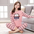 thumbnail image 4 of Ladies Womens Pyjamas Set Long Sleeve Top Nightwear Pajamas P5G9, 4 of 9