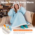 thumbnail image 2 of Joyfy SWearable Blanket Hoodie for Women Men Gifts for Women Mom Wife Sherpa Fleece Long Hooded Blanket Sweatshirt Cozy Sherpa Wearable Throw with Pocket & Sleeves for Adult(Sky blue,Regular), 2 of 7