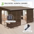 thumbnail image 3 of Domi 10x14FT Sunroom,Wall Mounted Gazebo Solarium with Front Door, Both Side Entrance, Galvanized Steel Sloping Roof, Moveable PC Screen, Outdoor Permanent Sun Room Lean to Gazebo for Deck Patio, 3 of 8