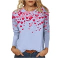 thumbnail image 2 of NuoCaiYun Women'S T-Shirt Valentine'S Day Print Casual Crew Neck Oversized Pullover Ladies Long Sleeve Tops, 2 of 6