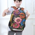 thumbnail image 6 of FORMRS School Backpack 17" Student Travel Bag with Laptop Compartment, Vibrant Blooming Flowers, 6 of 7