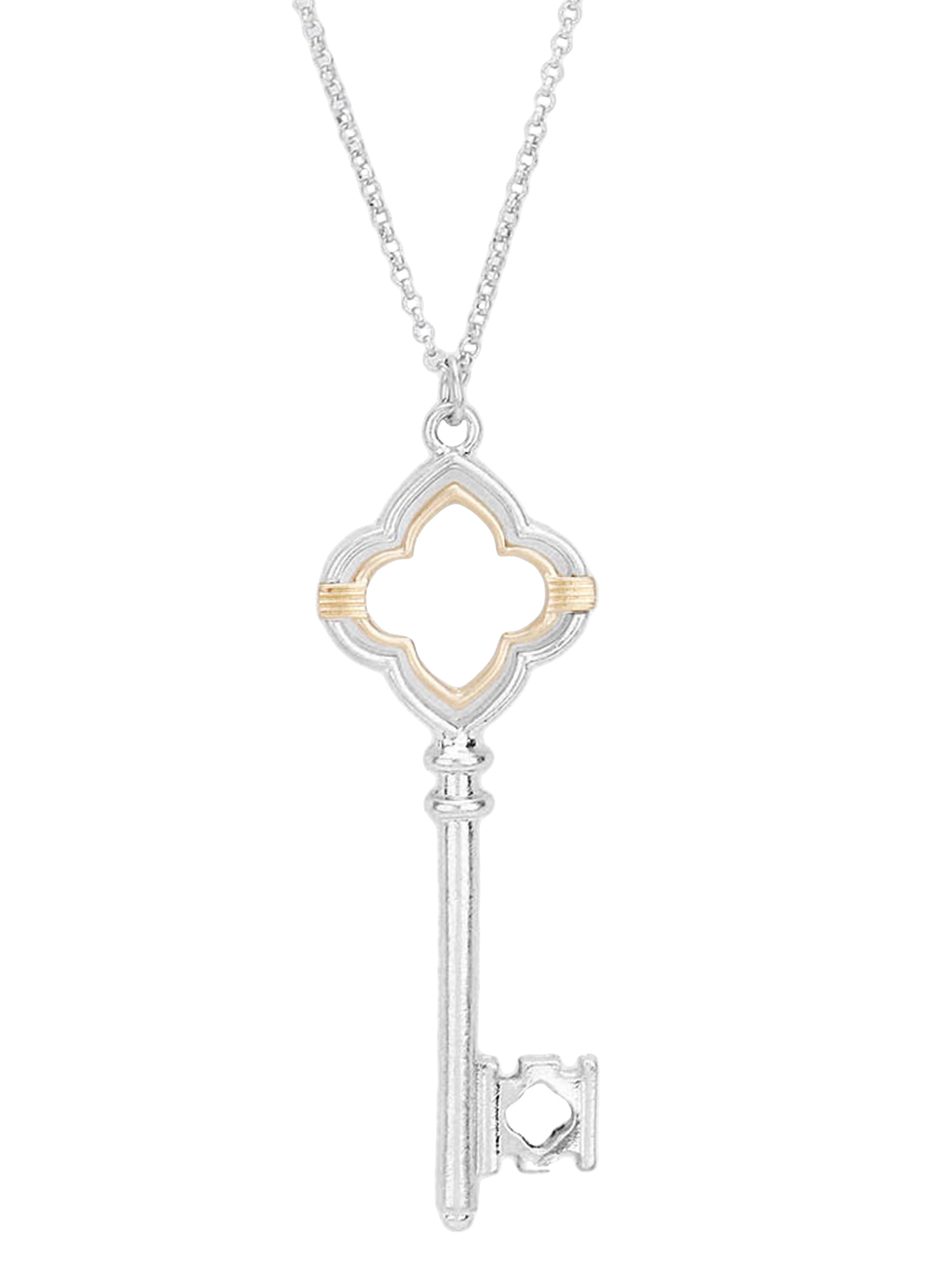 Gold Celtic Skeleton Key Long Necklace 